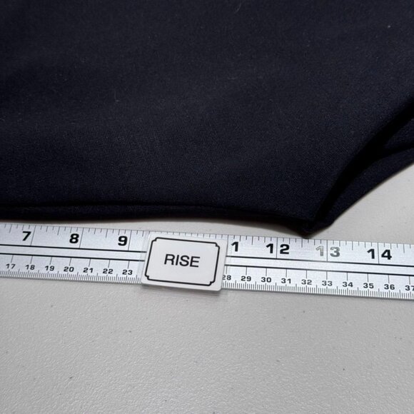 Eileen Fisher Leather Front  Stretch Ponte Pants Pull On Leggings Size L Black - Picture 8 of 11